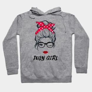 July Girl Woman Lady Wink Eye  Face Birthday Gift Hoodie